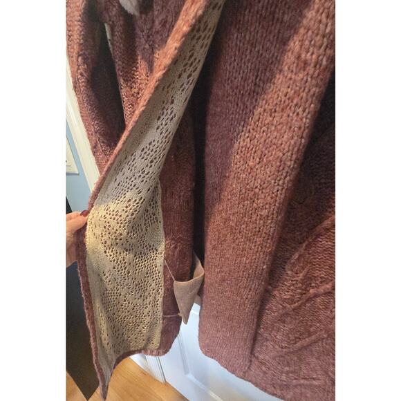 Sleeping on Snow Anthropologie Bondurant Sherpa cardigan wrap sz L - Picture 5 of 8